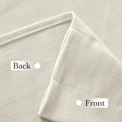 RYB HOME Cafe Curtains 24 inches Length, 2 Panels Kitchen Curtains and Valances Set Faux Linen Blended Shabby Privacy Protect Topper for Kitchen Living Room, Rod Pocket, Linen, W 26 x L 24 inch - color: H-linen, size: 26"W x 24"L (Pack of 2)