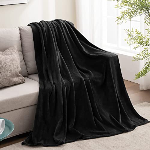 BEDELITE Fleece Blanket Soft Plush Twin Size Blanket Black 60"x80" | Ultra Soft Fleece, Plush Microfiber, Lightweight Warmth, All Season Comfort, Fade Resistant, Machine Washable, Couch Sofa Bed - color: Black, size: Twin(60"x80")