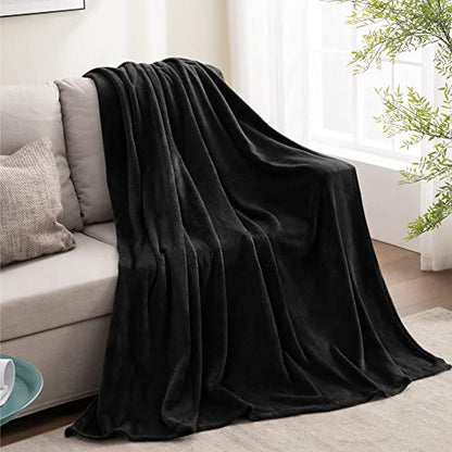 BEDELITE Fleece Blanket Soft Plush Twin Size Blanket Black 60"x80" | Ultra Soft Fleece, Plush Microfiber, Lightweight Warmth, All Season Comfort, Fade Resistant, Machine Washable, Couch Sofa Bed - color: Black, size: Twin(60"x80")
