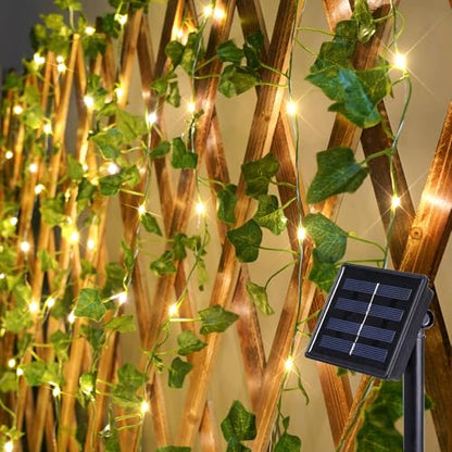 Solar Ivy String Lights, 33Ft 100 LED Vines with Lights Warm White - color: Ivy, size: 33Ft*1pack