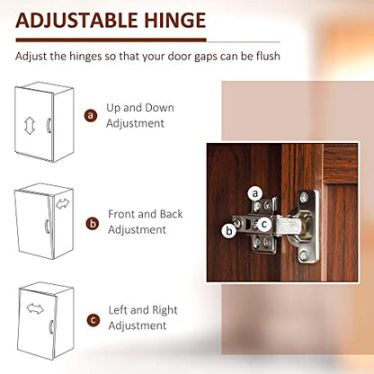 HOMCOM 63" 2-Door Kitchen Pantry 5-Tier Brown | Freestanding Storage Cabinet, Shelving, 2 Adjustable Shelves, for Dining Room - color: Brown