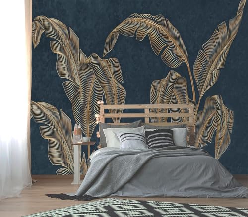 XMPMBM-Modernity Simple Abstraction Banana Leaf Fabric Wallpaper Dark Leaf Living Room Bedroom Bathroom wall Mural-W 88" X H 59"（36 Square Foot） - color: X29, size: 88"x59"