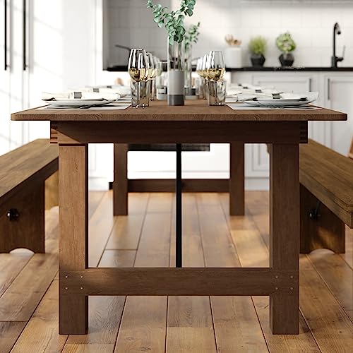 Flash Furniture Hercules 108x40 in Folding Table | Commercial Grade, Foldable Locking Legs, Farmhouse, Rustic