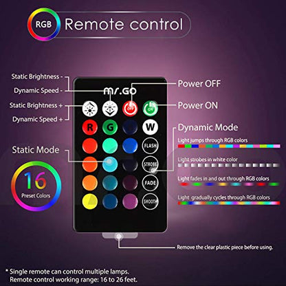 Mr.Go 8-inch Ultra-Fun LED Glowing Ball Light w/Remote, RGB Color Changing Globe Mood Lamp, 16 Colors 8 Brightness 4 Lighting Modes, Waterproof, Rechargeable & AC Adapter Power, Stunning Light Orb - color: Ball 8"
