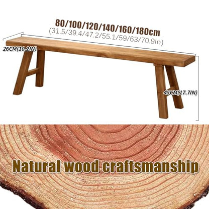 Farmhouse Indoor Solid Wooden Noodle Bench - Rustic Entry Way Benches Seat,Maximum Load 880IB,Handcraft Finshed for Entryway Bedroom/Living Room/Dining Room - size: 71*10.2*17.7in