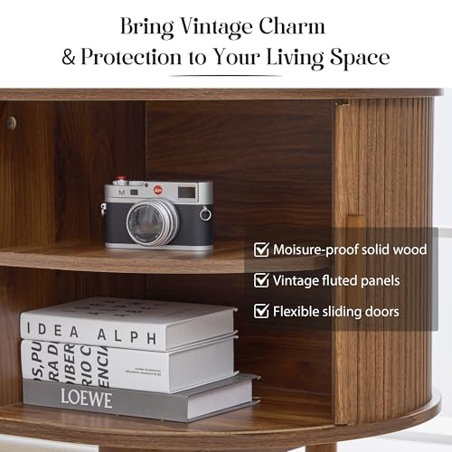 Executive Office Desk with Storage, 63 Inch Large Computer Workstation Desk with Drawer and File Cabinets, Mid Century Modern Fluted Wood Writing Desk for Home Office, Study Room, Living Room, Walnut - color: Walnut