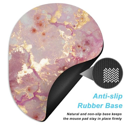 Rimilak Small Mouse Pad 6 x 8 Inch, Irregular Mini Mousepad, Gold Marble | Non-Slip Rubber Base, Waterproof Compact Mouse Mat for Laptop Computer Wireless Mouse Keyboard Home Office Travel - color: Gold Pink Marble, size: 8L x 6W inches
