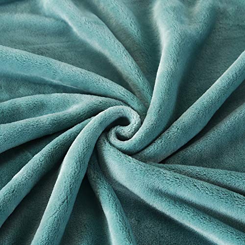 TASTHROW Large Flannel Fleece Throw Blanket, 50×70 Inch - Bluishgreen | Cozy Lightweight Thick Blanket - All Seasons Suitable for Women, Men and Kids - color: Bluishgreen, size: 50"x70"