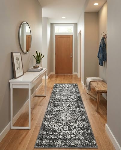 Rugs.com - Arlington Rug – 6 Ft Runner Dark Gray Coastal Runner Rug – Ideal for Hallways, Kitchens, and Entryways - color: Dark Gray, size: 2' x 6' (Runner)