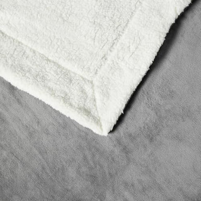 Amazon Basics Reversible Sherpa Throw Blanket, Dark Gray, 50"x60", Ultra Soft, Plush - color: Dark Gray, size: Throw (50"x60")