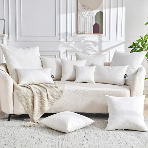 TOPGREEN Ogranic Feathers Down Pillow Inserts 22x22, Pack of 2, White | 100% Organic and Double-Layer Down-Proof Cotton Cover, Ethical-Sourced Feather Down Filling, Soft Yet Supportive - size: 22x22 Inch