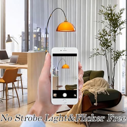 Arc Floor Lamp with Wood Tray,Over Couch Lamp,2-Tier Arcylic Shade | Adjustable Lighting Direction,Mid Century Modern Style,Stable Metal Base,Handy Storage,for Living Room Bedroom Office - color: Desk