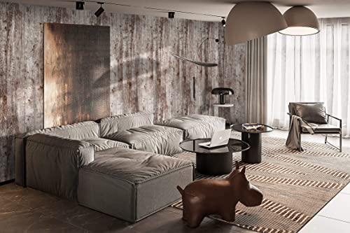 Wallpaper 118"x17.7" Wood Peel and Stick Wallpaper Thicken Dark Grey Brown Wood Wallpaper Wood Contact Paper Brown Gray Wood Plank Removable Rustic Wood Grain Self Adhesive Texture Vinyl Roll - color: Grey Brown-2, size: 17.7" x 118"