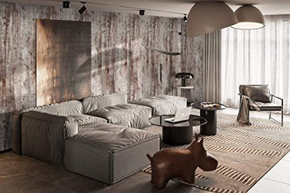 Wallpaper 118"x17.7" Wood Peel and Stick Wallpaper Thicken Dark Grey Brown Wood Wallpaper Wood Contact Paper Brown Gray Wood Plank Removable Rustic Wood Grain Self Adhesive Texture Vinyl Roll - color: Grey Brown-2, size: 17.7" x 118"