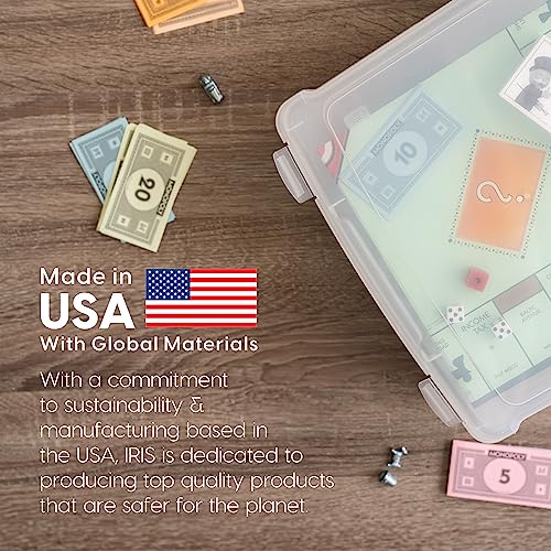 IRIS USA Board Game Storage |Made in USA| Slim Craft Case (10-Pack) - Clear | Fits 8.5" x 11" & A4 Paper, Organizers with Built-In Handle & Snap-Tight Lids, Containers for Puzzles, Art & Scrapbooking - size: 10 Pack