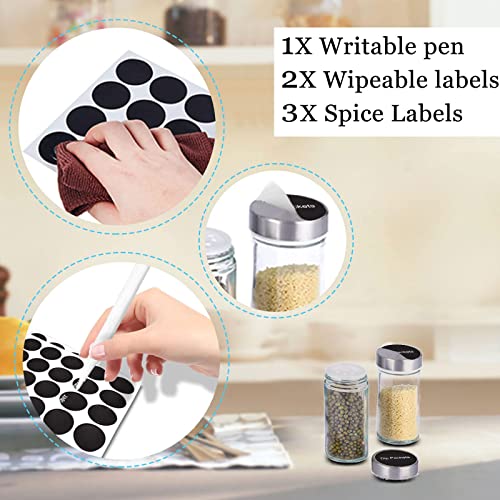 KALINCO Rotating Spice Rack Organizer, Revolving Spice Rack for Cabinet, Stainless Steel Spice Organizer with Jars(20-Jar) - size: 20-Jar Round