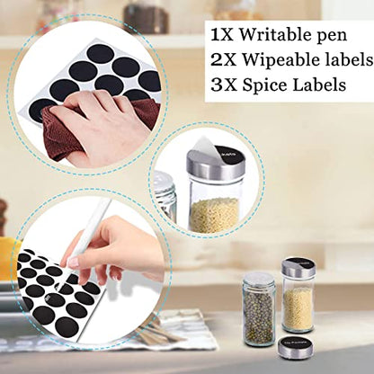KALINCO Rotating Spice Rack Organizer, Revolving Spice Rack for Cabinet, Stainless Steel Spice Organizer with Jars(20-Jar) - size: 20-Jar Round