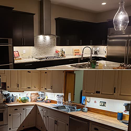 Kitchen Under Cabinet LED Lighting Kit Plug-in, Super Bright, 6 PCS 12 Inches Light Bars, Daylight White, 31W 2000 Lumen, Perfect for Kitchen Cabinet Counter Shelf-(6 Bars Kit-5000K) - color: Black Cable-Daylight White 5000K