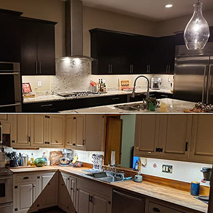 Kitchen Under Cabinet LED Lighting Kit Plug-in, Super Bright, 6 PCS 12 Inches Light Bars, Daylight White, 31W 2000 Lumen, Perfect for Kitchen Cabinet Counter Shelf-(6 Bars Kit-5000K) - color: Black Cable-Daylight White 5000K