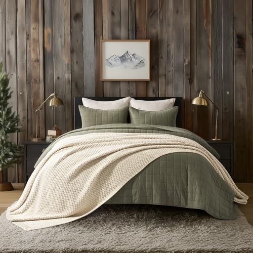 EVERGRACEHOME Chunky Chenille Knit Throw Blanket, 90 x 90, Beige | Sculpted Moss Stitch, Chic Modern Farmhouse, All-Season Warmth, OEKO-TEX® Certified, Oversized Queen for Couch, Bed, Sofa - color: Beige, size: 90" X 90"