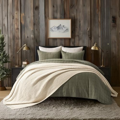 EVERGRACEHOME Chunky Chenille Knit Throw Blanket, 90 x 90, Beige | Sculpted Moss Stitch, Chic Modern Farmhouse, All-Season Warmth, OEKO-TEX® Certified, Oversized Queen for Couch, Bed, Sofa - color: Beige, size: 90" X 90"