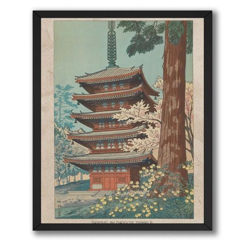 ALPINE INK CO. Vintage Japanese Temple Poster - Traditional Architecture Wall Art - Classic Pagoda Landscape Artwork for Living Room Bedroom - 8x10 Unframed Print - color: Style-10, size: 8"L x 10"W