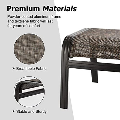 Patio Footstools Outdoor Foot Rest Aluminum Ottomans Samll Seat Wicker Furniture Patio Ottoman 2 Pieces Brown - color: 2 Pieces-brown