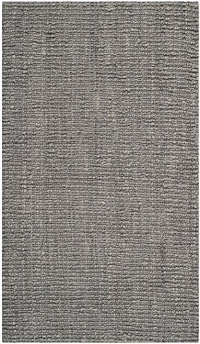 SAFAVIEH Area Rug 3x5 - Natural Fiber Collection - Light Grey, Handmade Jute, Farmhouse Style, Chunky Textured Thick Pile (NF447G) - color: Light Grey, size: 3' x 5' (Rectangular)
