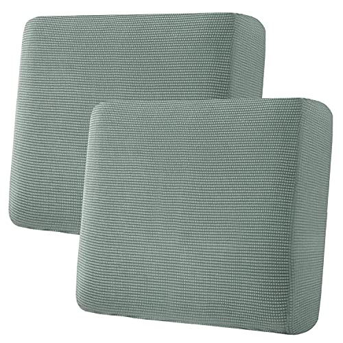 H.VERSAILTEX Super Stretch Individual Seat Cushion Covers Sofa Covers Couch Sets Slipcover Thick Jacquard Textured Twill Fabric (2 Piece Large Sofa Cushion Covers, Sage) - color: Sage, size: 2 Cushion Sofa