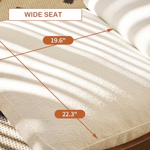 Chifee & Vingol Modern Accent Chair Armless Lounge Chairs with Wood Leg & Pillow Comfy Upholstered Reading Chair for Living Room Bedroom,Rocking Chair-White - color: Rocking White