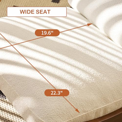 Chifee & Vingol Modern Accent Chair Armless Lounge Chairs with Wood Leg & Pillow Comfy Upholstered Reading Chair for Living Room Bedroom,Rocking Chair-White - color: Rocking White