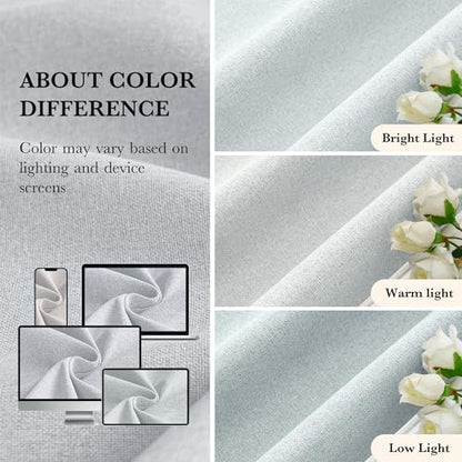 RYB HOME 100% Blackout Linen Look Curtains Thermal Insulated 100% Privacy | Thermal Insulated, Room Divider Window Drapes, Bedroom Living Room Doorway, Grommet, Grayish White, W60 x L84,1 Panel - color: Grayish White, size: 60"W x 84"L (Pack of 1)