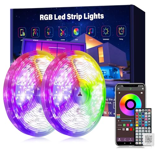 Ledagic Led Lights for Bedroom 150ft (2 Rolls * 75ft) Led Lights Music Sync | Color Changing Led Strip Lights with 60 Key Remote and App Control Rgb Led Light Strip for Home Party Room Decoration - size: 150ft