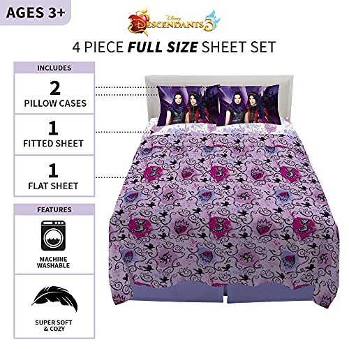 Franco Kids Bedding Super Soft Sheet Set, Full, Disney Descendants 3 - color: Disney Descendants 3, size: Full