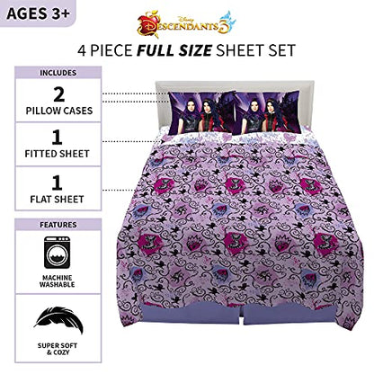 Franco Kids Bedding Super Soft Sheet Set, Full, Disney Descendants 3 - color: Disney Descendants 3, size: Full