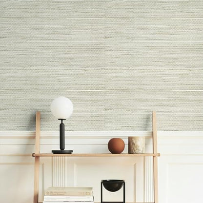HueBurst Grasscloth Peel and Stick Wallpaper 17.3" x 197" Renter Friendly, Cream Textured Grassweave Wallpaper Self Adhesive Removable for Bathroom Bedroom - color: Cream, size: 17.3" x 197"
