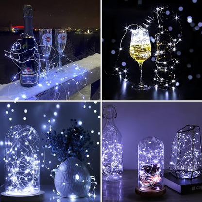 ZGWJ 6 Pack Fairy Lights Battery Operated with Remote, 7ft 20 LED Mini Fairy String Lights with Timer 8 Lighting Modes Waterproof for Halloween Christmas Tree DIY, Parties, Bedroom Decorations White