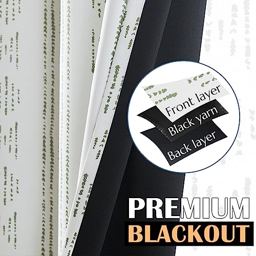 jinchan Boho Blackout Curtains 63 Inch Length for Bedroom Living Room | Sage Green on Beige Geometric Printed Grommet Curtains Room Darkening Thermal Insulated Window Treatments 2 Panels - color: Boho | Sage Green on Beige, size: 52"W x 63"L (Pack of 2)
