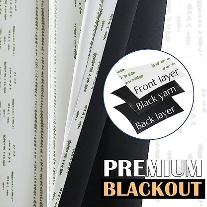 jinchan Boho Blackout Curtains 63 Inch Length for Bedroom Living Room | Sage Green on Beige Geometric Printed Grommet Curtains Room Darkening Thermal Insulated Window Treatments 2 Panels - color: Boho | Sage Green on Beige, size: 52"W x 63"L (Pack of 2)