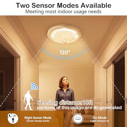 Motion Sensor Ceiling Light, Rechargeable Shower Light for Closet | 3CCT and RGBW, Magnetic, Remote,15000mAh Battery Operated Bathroom Mood Shower Overhead Lighting For Wall Shed Hallway Stairs
