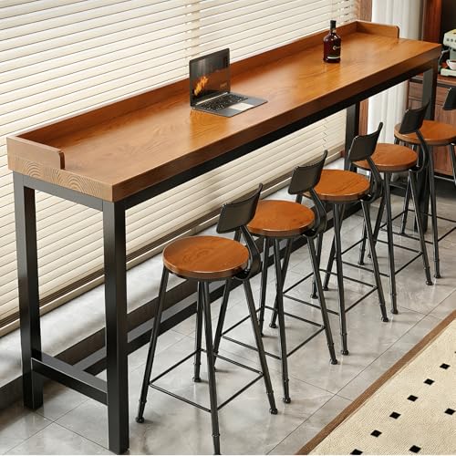 Bar Table, Solid Wood Farmhouse, 39" L x 17.7" W x 41.3" H - color: B, size: 39"L x 17.7"W x 41.3"H