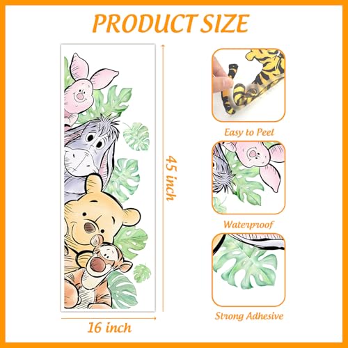 Winnie Wall Stickers for Kids, Winnie Character Wall Stickers, The Pooh Party Decorations, Winnie Removable Stickers for Baby Kids Nursery Children Room Bedroom Living Room Playroom Wall Decoration - style: Bear