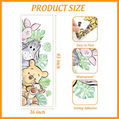 Winnie Wall Stickers for Kids, Winnie Character Wall Stickers, The Pooh Party Decorations, Winnie Removable Stickers for Baby Kids Nursery Children Room Bedroom Living Room Playroom Wall Decoration - style: Bear