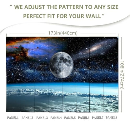 Galaxy Starry Sky Wall Mural Wallpaper | 173"x108", for Bedroom Living Room Bathroom, Textured Fabric, Not Peel and Stick - color: Mural 15, size: 173" x 108"