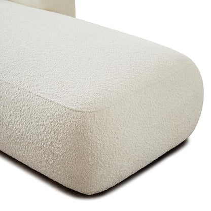 ERYE Boucle Upholstered Right Facing Chaise Lounge Indoor for Living Room Bedroom,Comfy Single Chaise Lounge Modern Leisure Recliner Sleeper Sofa Daybed, Easy Assemble - color: Beige/R