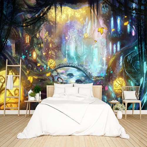 Enchanted Forest Wallpaper Peel and Stick Wall Mural for Bedroom Living Room - 58"x80" - color: B05, size: 58"x80"