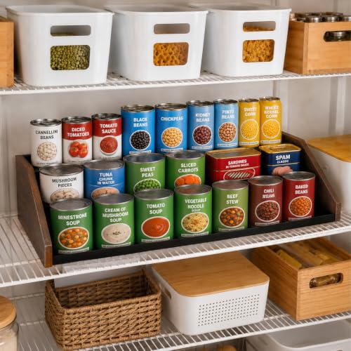 3-Tier Expandable Spice Rack Organizer, 12.8-22.6 in, Rustic Brown | Adjustable, Countertop Stepped wood & iron Seasoning Organizer, Shelf for kitchen Cabinet Pantry Jars Bottles Syrup - color: Rustic Brown