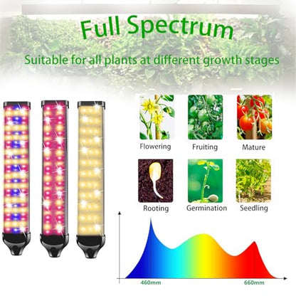 LED Plant Grow Light for Indoor Plants, 315 LEDs Sunlight Full Spectrum Plant Lamp with Timer, 10 Dimmable Levels 3 Head Plant Light Auto ON/Off Growing Light for Seeds Starting - size: 150LEDs