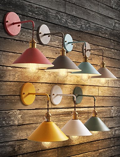 Wall Sconce Lamps Lighting Fixture with on Off Switch,Gray Macaron wall lamp E26 Edison Copper lamp Holder with Frosted Paint Body Bedside Bathroom Vanity Lights - color: Gray