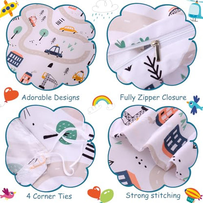 JSD Airplane Kids Duvet Cover Set Twin Size | 2 Piece Soft Printed Microfiber Duvet Cover with Pillow Sham Zipper Closure, Comforter Not Included, Oeko-Tex Certified - color: Airplane, size: Twin